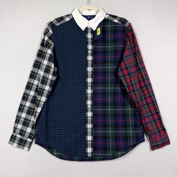 Polo Ralph Lauren Other - Polo Ralph Lauren Shirt Boys XL 18-20 Patchwork Plaid Fun Button Down Tartan NWT